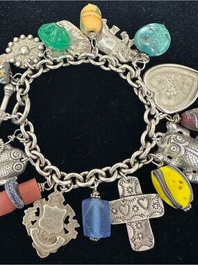 Vintage Sterling Silver T. Foree Charm Bracelet